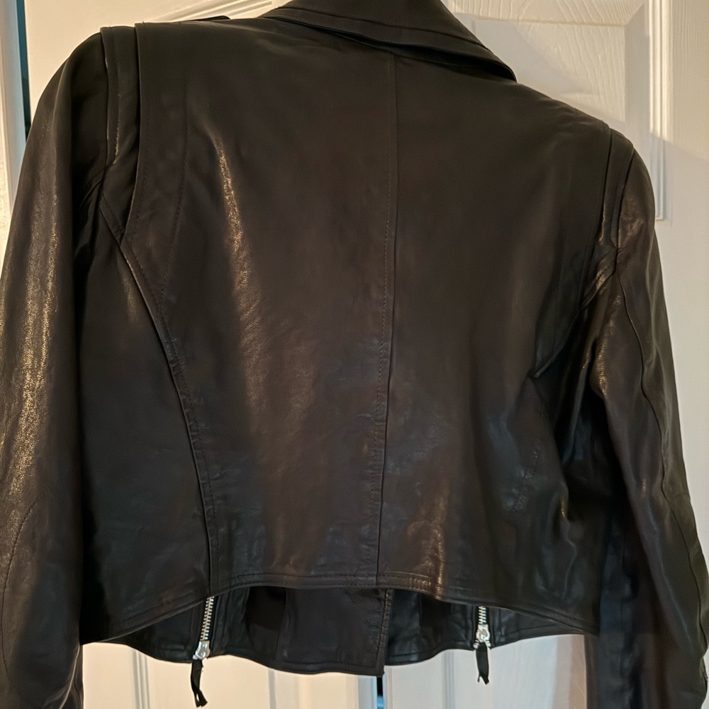 White House Black Market Black Leather Jacket - Picture 4 of 5